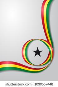 Ghanayan flag wavy abstract background. Vector illustration.