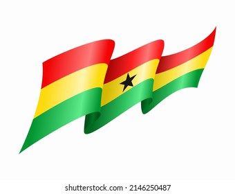 Ghanayan flag wavy abstract background. Vector illustration.