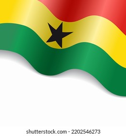 Ghanayan flag wavy abstract background. Vector illustration.