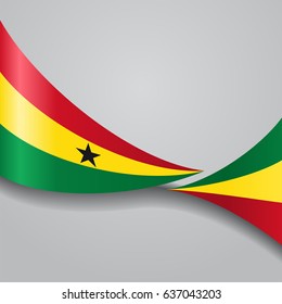 Ghanayan flag wavy abstract background. Vector illustration.