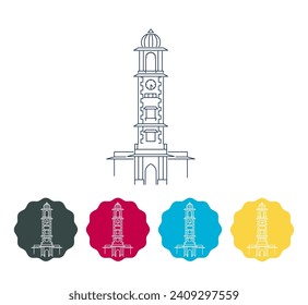 Ghanta Ghar or the Famous Clock Tower of Jodhpur - Stock Illustration as EPS 10 File