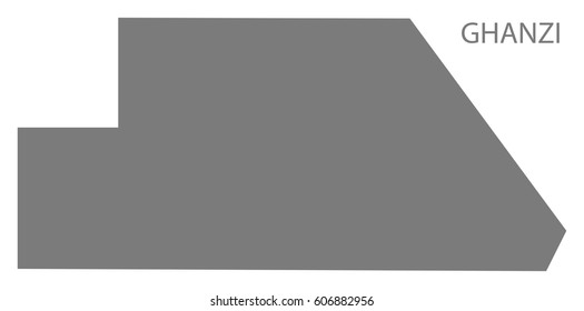 Ghanzi Botswana district map grey illustration silhouette