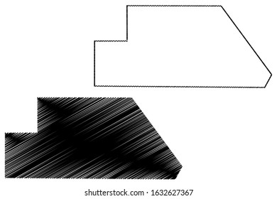 Ghanzi District (Districts of Botswana, Republic of Botswana) map vector illustration, scribble sketch Gantsi map