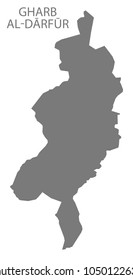Gharb Al-Darfur map of Sudan grey illustration shape