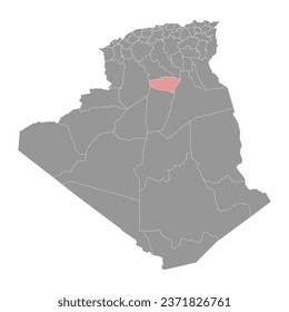 Ghardaia province map, administrative division of Algeria.