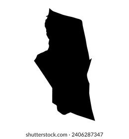 Mapa del distrito de Ghat, división administrativa de Libia. Ilustración vectorial.