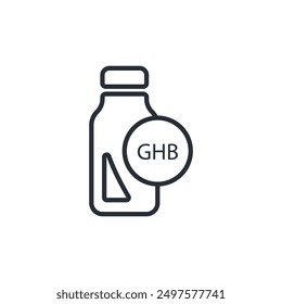 GHB-Symbol. vector.Editable stroke.linear style Zeichen zur Verwendung Web-Design, logo.Symbol-Illustration.