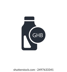GHB icon. vector.Editable stroke.linear style sign for use web design,logo.Symbol illustration.