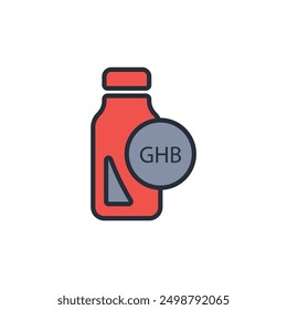 GHB-Symbol. vector.Editable stroke.linear style Zeichen zur Verwendung Web-Design, logo.Symbol-Illustration.