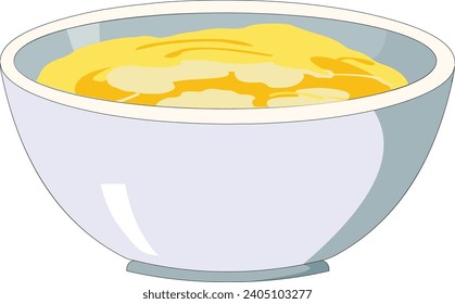 Ghee in a bowl vector illustration