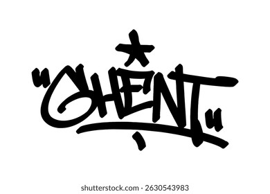 Ghent graffiti tag in bold black lettering on white background. Clean urban style, perfect for vibrant Belgian city culture, historic charm, and creative street art projects.