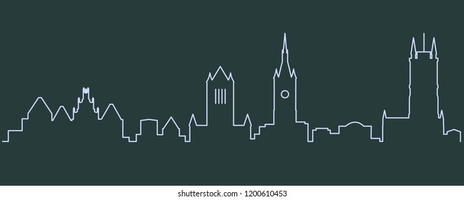 Ghent Single Line Skyline