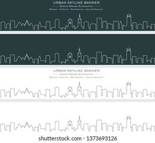 Ghent Single Line Skyline Banner