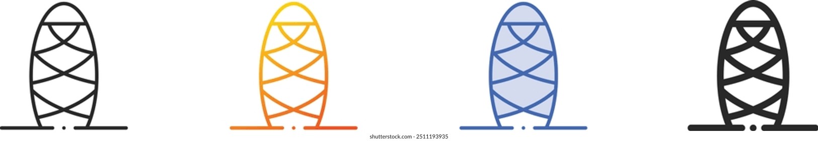 gherkin icon.Thin Linear, Gradient, Blue Stroke and bold Style Design Isolated On White Background