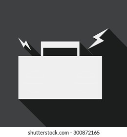 ghetto blaster audio flat icon with long shadow, line icon