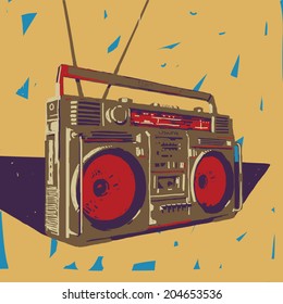 Ghetto Blaster Boombox Vector Graphic Illustration