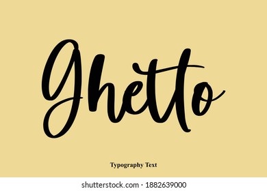 Ghetto Calligraphy Text Light On Yellow Background