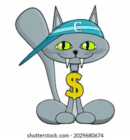 ghetto cat organic design vector illustration for use in design and print wall art poster canvas