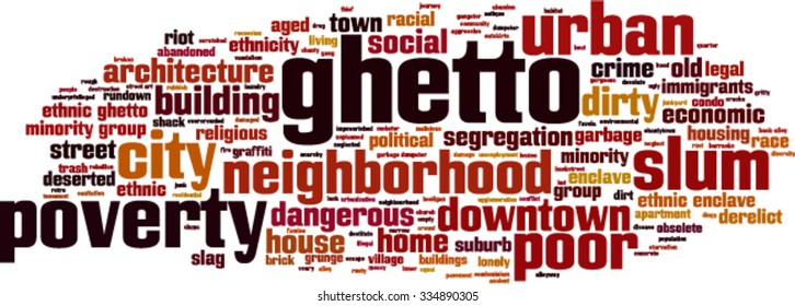 Ghetto word cloud concept. Vector illustration