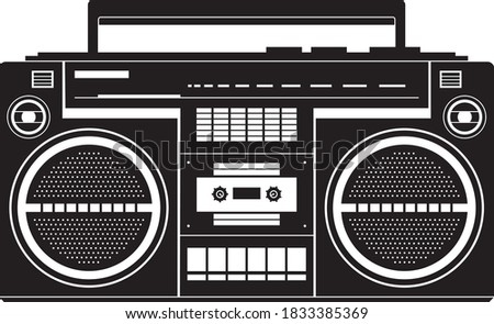 Ghettoblaster / Boombox Illustration in Black and White