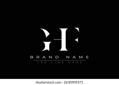 GHF abstract letter logo design. This logo is designed by three abstract letters.