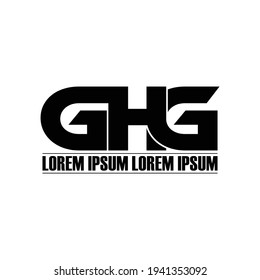 Vector de diseño de logotipo en monograma de letras GHG