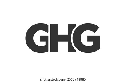 PLANTILLA de diseño de logotipo de GHG con texto fuerte y moderno en negrita. Logotipo de Vector inicial basado en tipografía simple y mínima. Identidad de empresa de moda ideal para la presencia de la marca de las empresas.