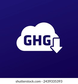 Icono de reducción de GEI, reducción de gases de efecto invernadero