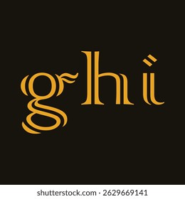 ILUSTRACIÓN VECTORIAL de Plantilla de diseño de logotipo inicial de letra GHI