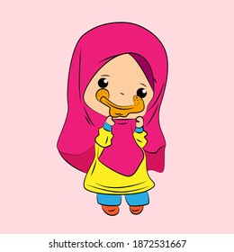 ghibah muslimah is mean girl laughing and talk out loud, streetwear or t-shirt design