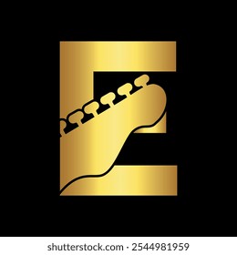 Logotipo de Ghiter combinado con la letra E Vector Plantilla