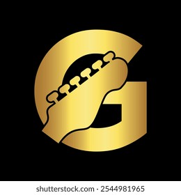 Ghiter Logo combine with letter G vector template