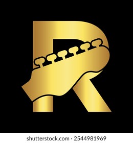 Ghiter Logo combine with letter R vector template