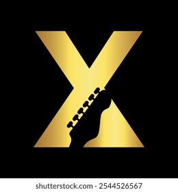 Ghiter Logo combine with letter X vector template