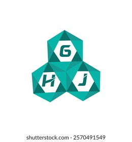 GHJ creative minimalist letter logo. GHJ unique vector initials alphabet letter logo design
