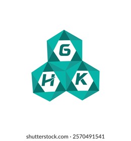 GHK creative minimalist letter logo. GHK unique vector initials alphabet letter logo design
