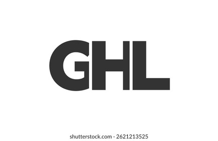 GHL logo design template with strong and modern bold text. Initial based vector logotype featuring simple and minimal typography. Trendy company identity ideal for businesses brand presence.