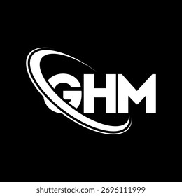GHM logo. GHM letter. GHM letter logo design. Initials GHM logo linked with circle and uppercase monogram logo. GHM-typography for technology, business and real estate brand.