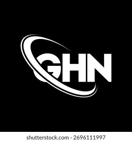 GHN-Logo. GHN-Brief. Logo-Design für GHN-Buchstaben. Initialen GHN-Logo mit Kreis und Großbuchstaben-Monogramm-Logo verbunden. GHN-Typografie für Technologie, Business und Immobilien Marke.