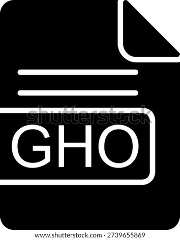 GHO File Format Glyph Vector Icon Design