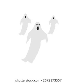  vetor de plano de fundo branco isolado do fantasma