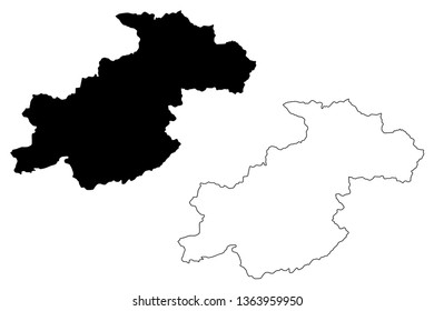 Ghor Province (Islamic Republic of Afghanistan, Provinces of Afghanistan) map vector illustration, scribble sketch Ghowr or Ghur map