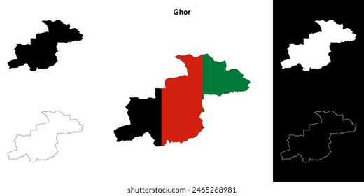 Conjunto de mapas esquemáticos de la provincia de Ghor
