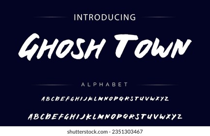 Ghosh Town brush stroke handwritten alphabet vector sans serif font design