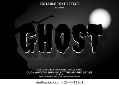 Ghost 3D editable text effect template