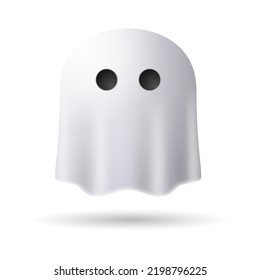 Ghost. 3D illustration of halloween ghost. isolated in white background