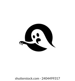 Ghost abstract logo design concept.
