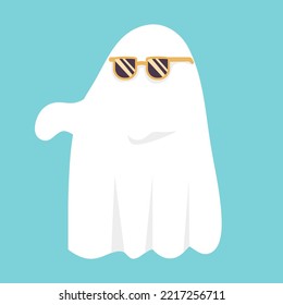 Ghost aeshtetic hallowen flat illustration