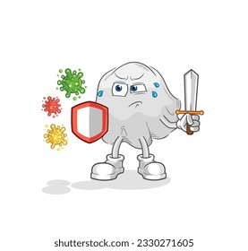 the ghost against viruses cartoon. cartoon mascot vector