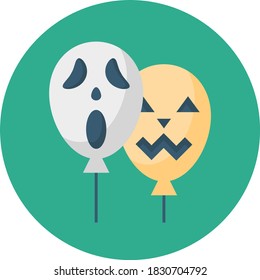 Ghost Air balloon Vector Icon Design, Halloween 31 October Symbol on White background, balloons with scary emotions concept,  Scary stack of balloon